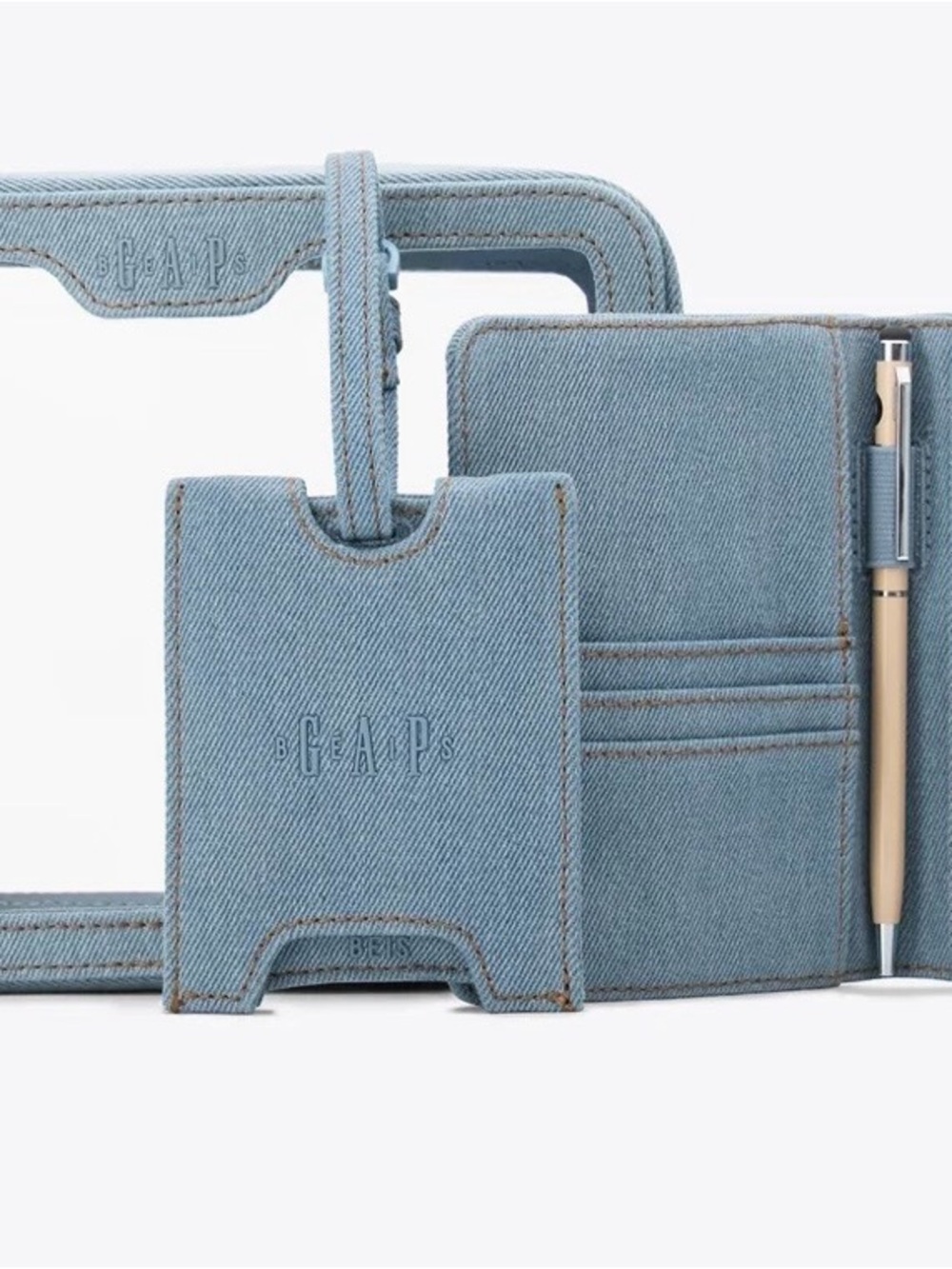 Gap x BÉIS The Passport & Luggage Tag Set in Denim Blue - Picture 6 of 8